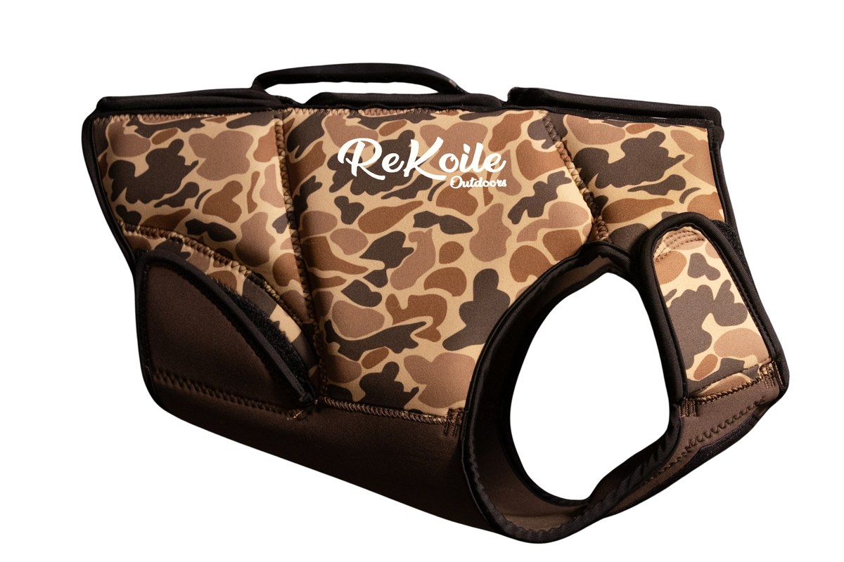 Low Profile Dog Life Jacket in Old school Camo.
